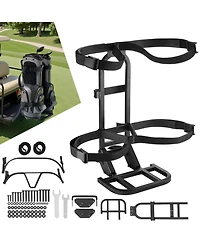 Sugift Golf Cart Rear Seat Bag Holder in Carbon Steel No-Drilling Installation
