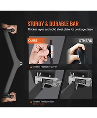 Hongge Lat Pulldown V-Bar Cable Machine Attachment Solid Steel with Rubber Coated Grips Rated to 1212 lbs