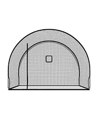 Hongge Freestanding Baseball Batting Cage 12 x 10.2 x 7.6 ft with 4-Ply Knotless Netting and Pitching Machine Opening