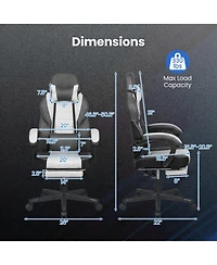 Sugift Ergonomic Video Game Chair with Headrest and Reclining Backrest