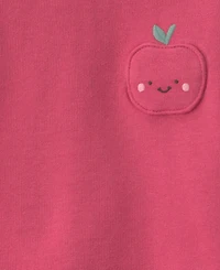 Carter's Baby Girls' Apple French Terry Sweatshirt and Print Pants, 2-Piece Set