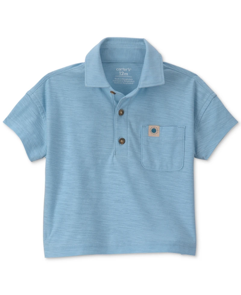 Carter's Baby Boys' Short-Sleeve Polo Shirt and Roll-Cuff Pants, 2-Piece Set