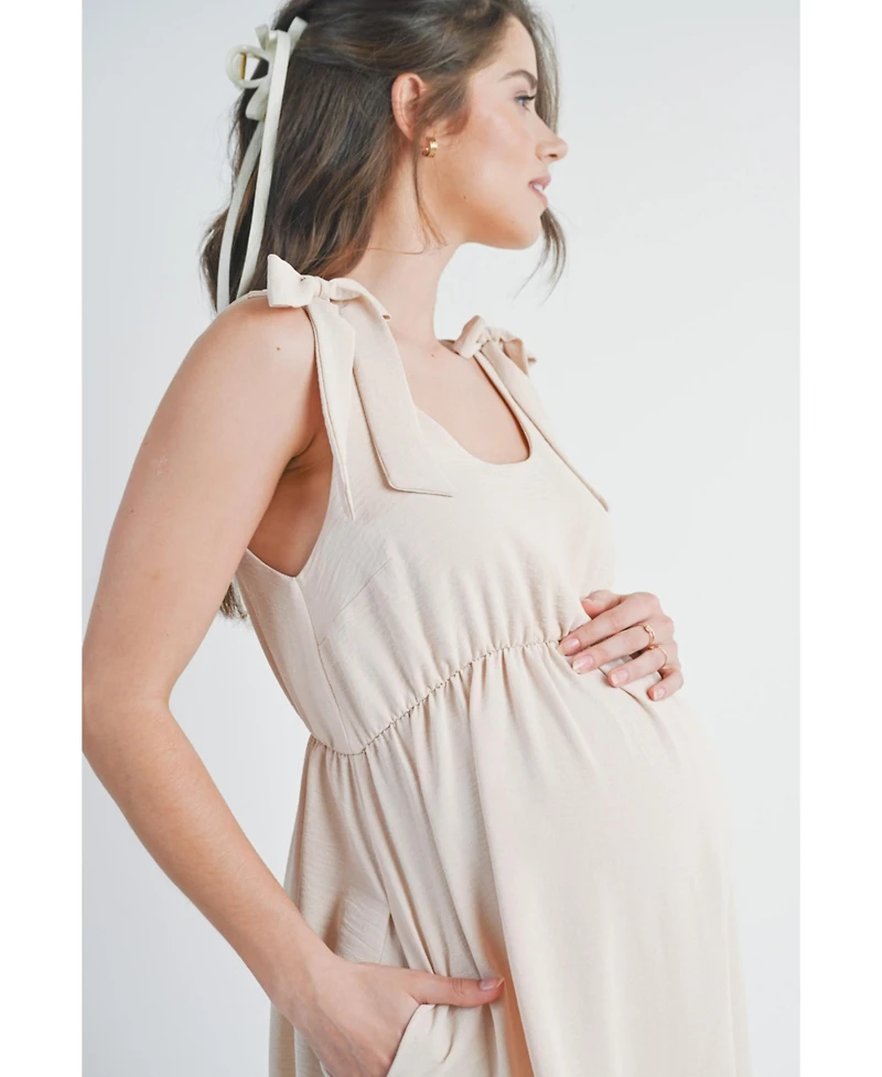 Hello Miz Maternity Empire-Waist Scoop-Neck A-Line Dress
