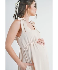 Hello Miz Maternity Empire-Waist Scoop-Neck A-Line Dress