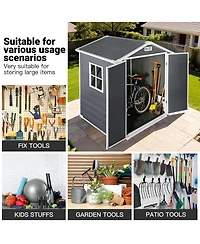 Streamdale Furniture 6x 4 Feet Plastic Outdoor Storage Shed with Lockable Door