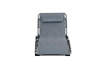 Mountaintop Gray Padded Folding Chaise Lounge Chair 6-Level Reclining Outdoor Camping Tanning Chair with Headrest for Beach Yard Patio Pool
