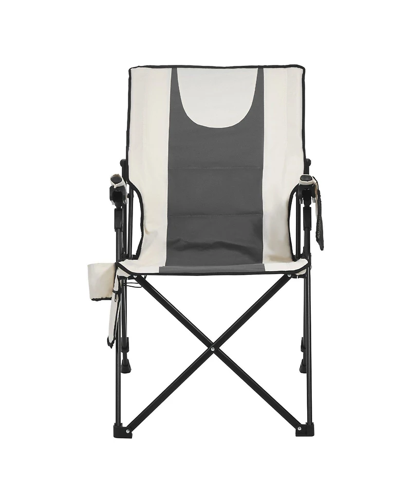 Mountaintop Heated Camping Chair, 3 Heat Settings, High Back Folding Chair, 260lbs Support, Padded Armrest and Cupholder