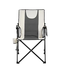 Mountaintop Heated Camping Chair, 3 Heat Settings, High Back Folding Chair, 260lbs Support, Padded Armrest and Cupholder