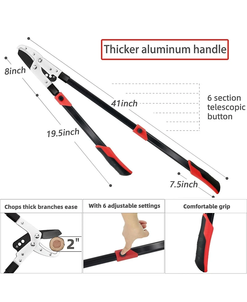 Xdovet Loppers Heavy Duty Tree Trimmer Extendable Pruner Compound Action