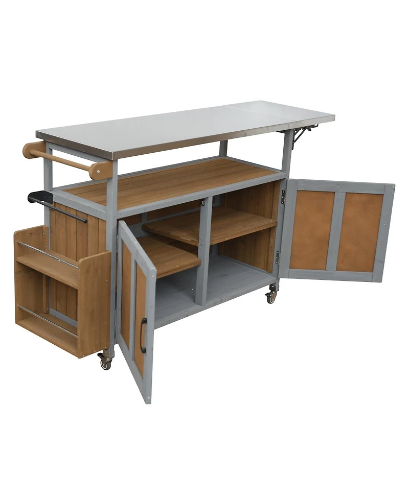 Streamdale Furniture Portable Outdoor Kitchen Island with Storage and Wheels