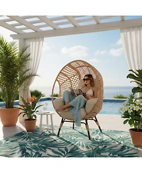 Streamdale Furniture Elegant Arc Back Hanging Egg Chair with 8-Inch Cushion