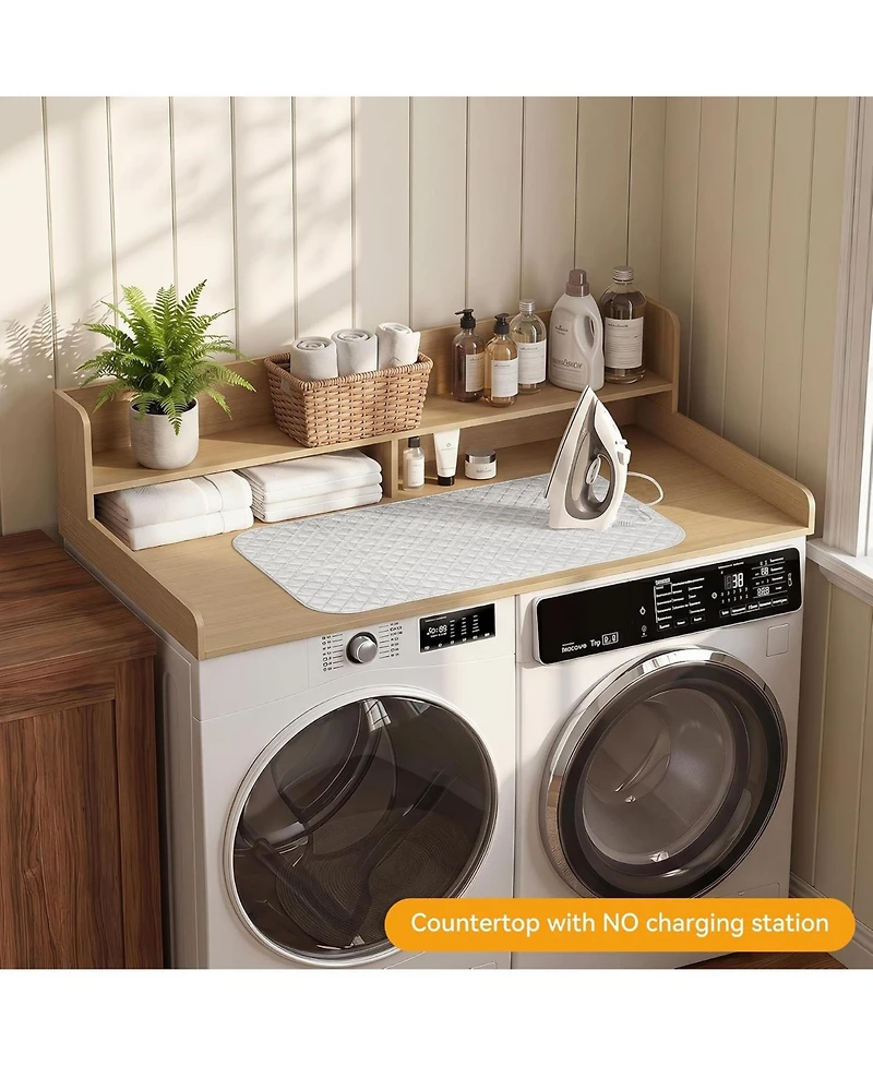 Tribesigns 54" Washer Dryer Countertop with Ironing Mat, Waterproof