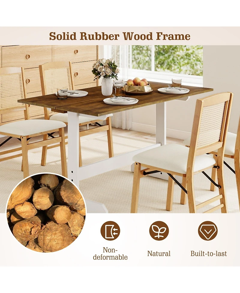 Mecale 55-Inch Rectangular Dining Table with Trestle Base for 4-6
