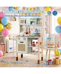 Sugift Light-Up Stoves Chalkboard Play Kitchen, Ages 3+