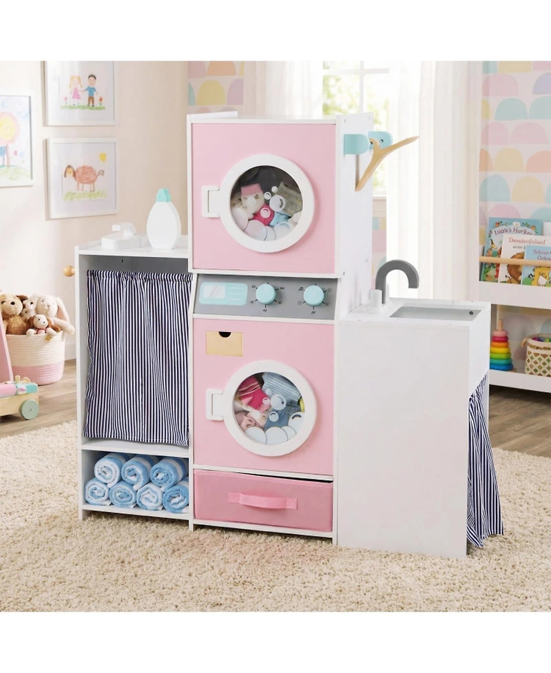 Sugift Kids Laundry Dual Washers Ironing Board Playset, Ages 3+