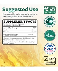 Healths Harmony Black Seed Oil Softgels with Nigella Sativa and Vitamin E, 500 mg Each, 120 Softgels