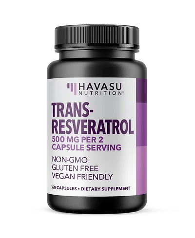 Havasu Nutrition Resveratrol 500 mg | Resveratrol from Japanese Knotweed Root | 60 Capsules