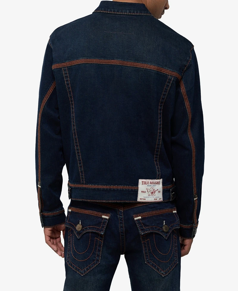 True Religion Men's Super Flatlock Trucker Jacket