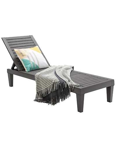 Mecale Outdoor Chaise Lounge Chair with 5-Position Backrest