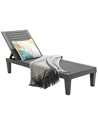 Mecale Outdoor Chaise Lounge Chair with 5-Position Backrest