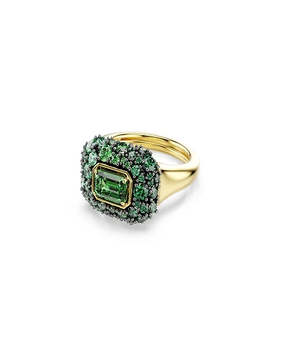 Swarovski Gold-Tone Plated Green Crystal Ring