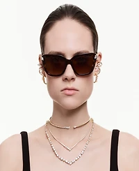 Swarovski Gold-Tone Plated White Crystal Earrings