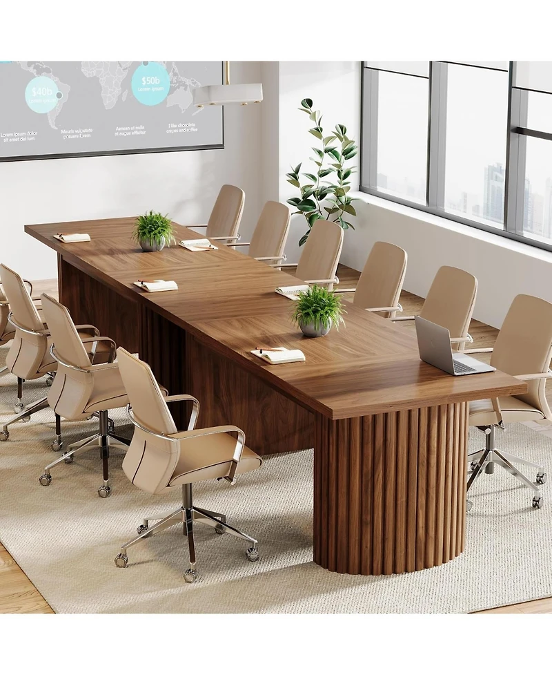 Tribesigns 78.7" Conference Table with Double Pedestal