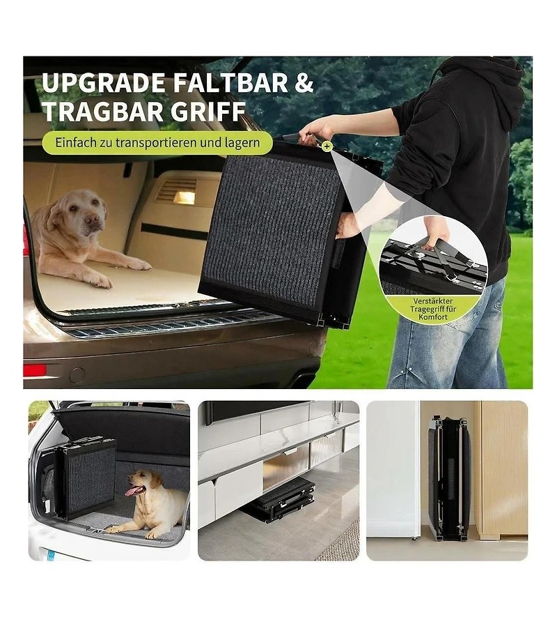 63 in Dog Ramp for Car Suv Truck, Foldable Non-Slip Aluminum Frame Pet Ramp for Large Dogs