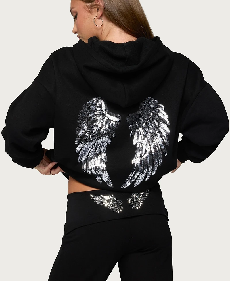 Edikted Women's Angel Energy Sequin Hoodie