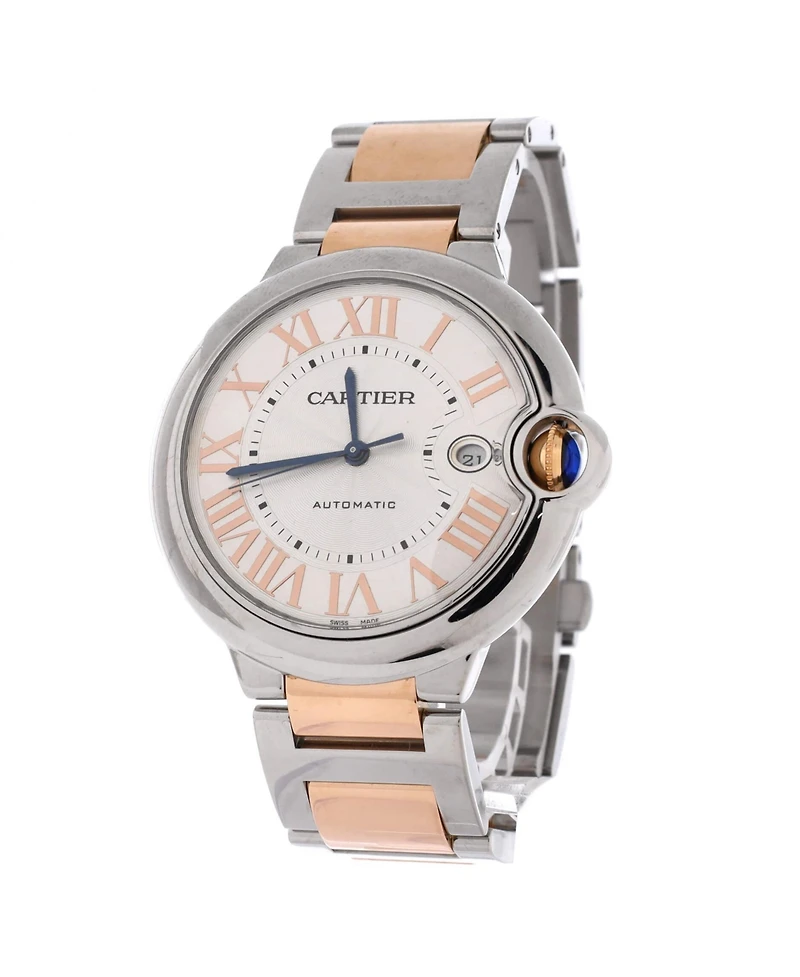 Pre-Owned Cartier Ballon Bleu de Cartier Automatic Watch in Stainless Steel and Rose Gold 42mm