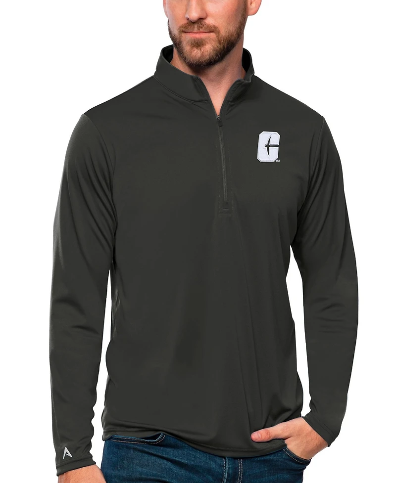 Antigua Men's Charcoal Charlotte 49ers Tribute Quarter-Zip Sweatshirt