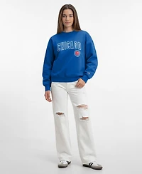 Champion Women's All-Star Chicago Cubs Relaxed-Fit Midweight Cotton-Blend Sweatshirt
