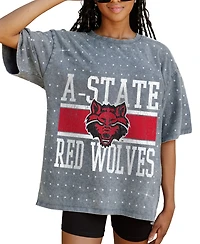 Gameday Couture Women's Gray Arkansas State Red Wolves On the Ball Oversized T-Shirt