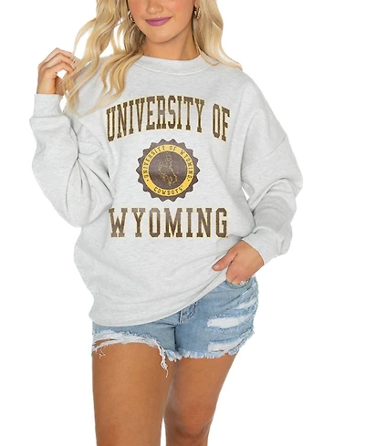 Gameday Couture Women's Wyoming Cowboys Oversized Drop-Shoulder Fleece Pullover Sweatshirt