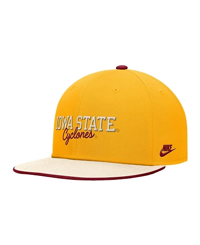 Nike Men's Gold Iowa State Cyclones Vintage Script Pro Dri-fit Snapback Hat