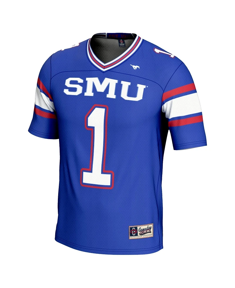 Gameday Greats Men's 1 Royal Smu Mustangs Endzone Football Jersey