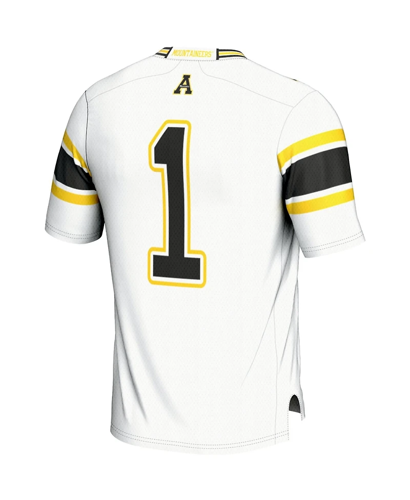 Gameday Greats Men's 1 White Appalachian State Mountaineers Endzone Football Jersey