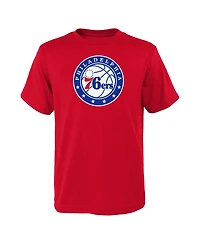 Outerstuff Big Boys and Girls Red Philadelphia 76ers Primary Logo T-Shirt