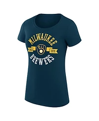 G-iii 4Her by Carl Banks Women's Milwaukee Brewers Super-Slim Fit City Graphic T-Shirt