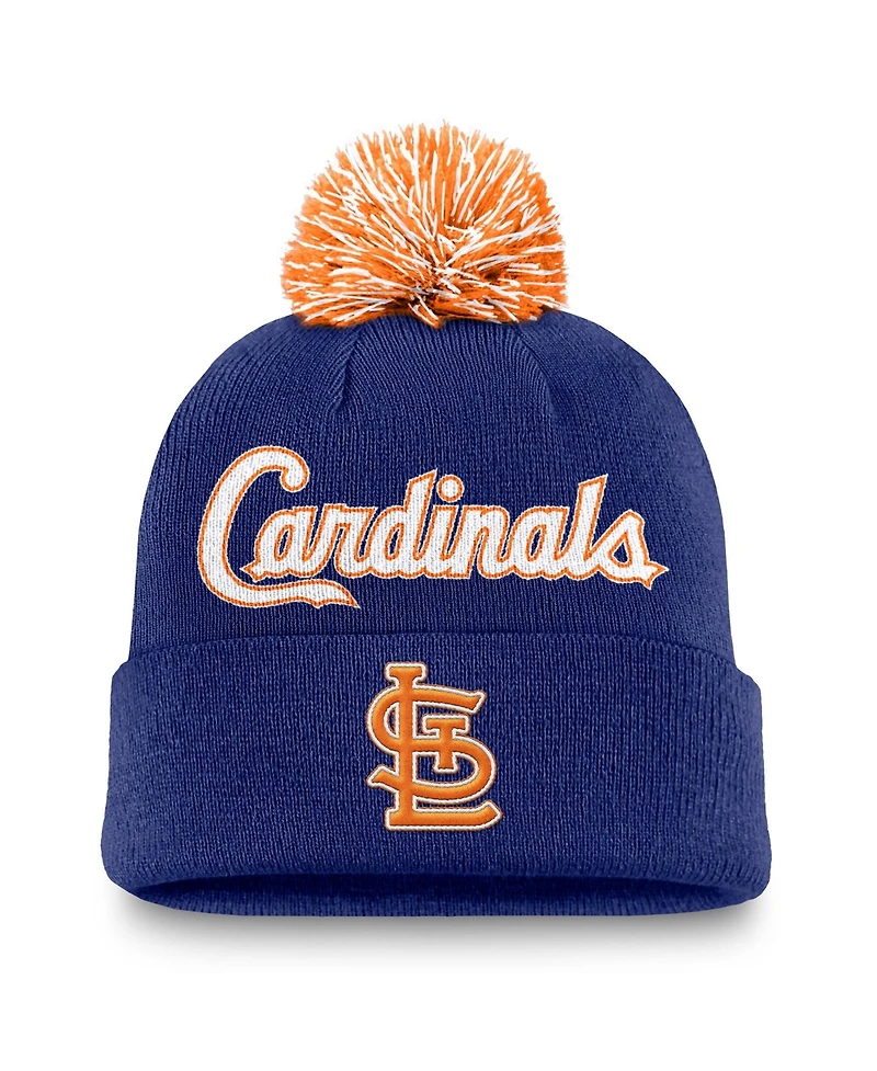 Nike Men's Royal St. Louis Cardinals Peak Cuffed Pom with Knit Hat