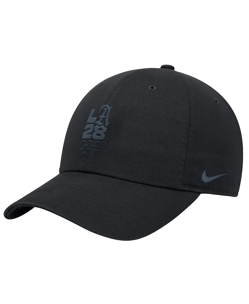 Nike Big Boys and Girls Black LA28 Summer Olympics Script Club Adjustable Hat