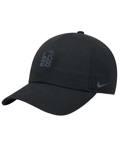 Nike Big Boys and Girls Black LA28 Summer Olympics Script Club Adjustable Hat