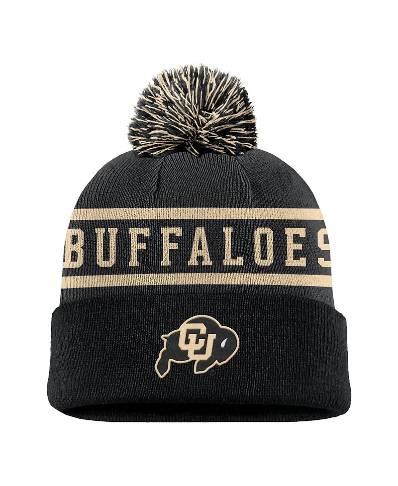 Nike Men's Black Colorado Buffaloes Peak Cuffed Pom with Knit Hat
