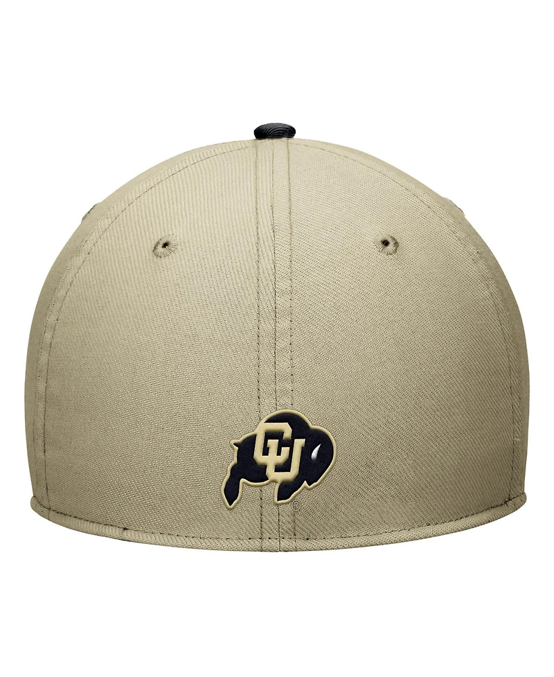 Nike Men's Beige/Black Colorado Buffaloes Dri-fit SwooshFlex Hat