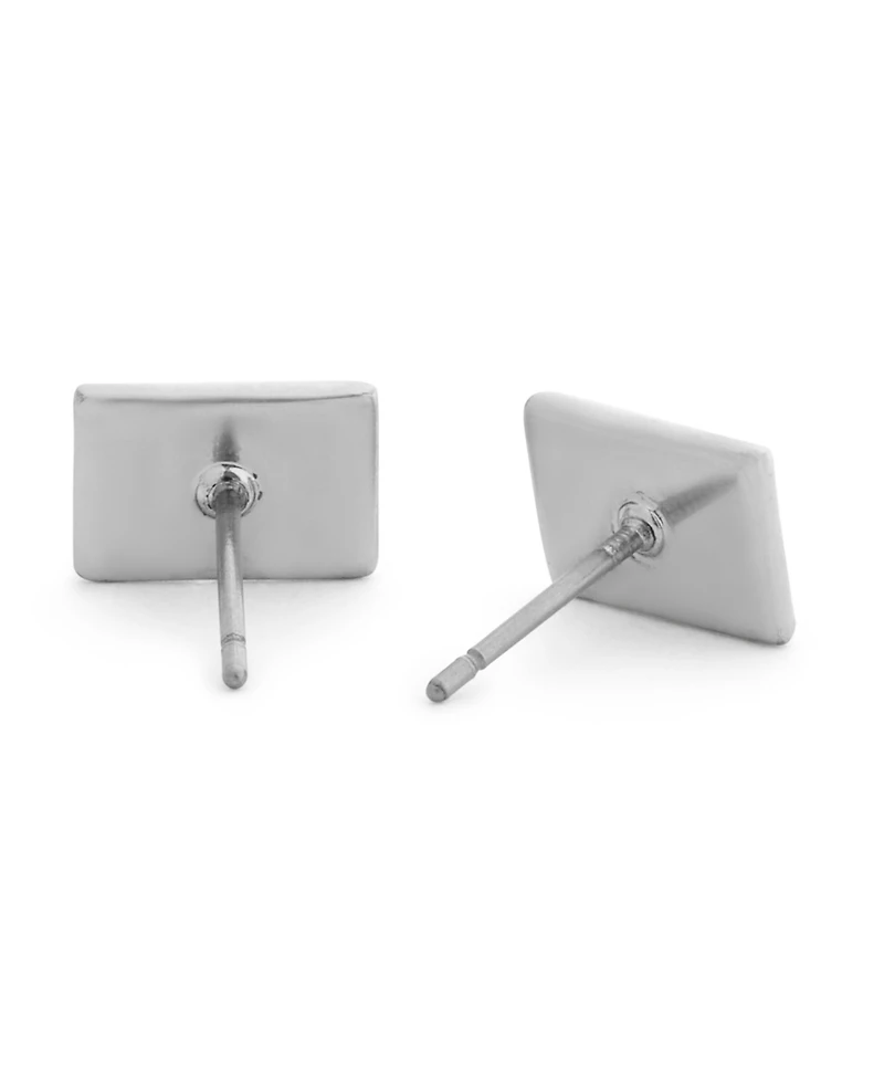 Coach Silver Heritage Signature Envelope Stud Earrings