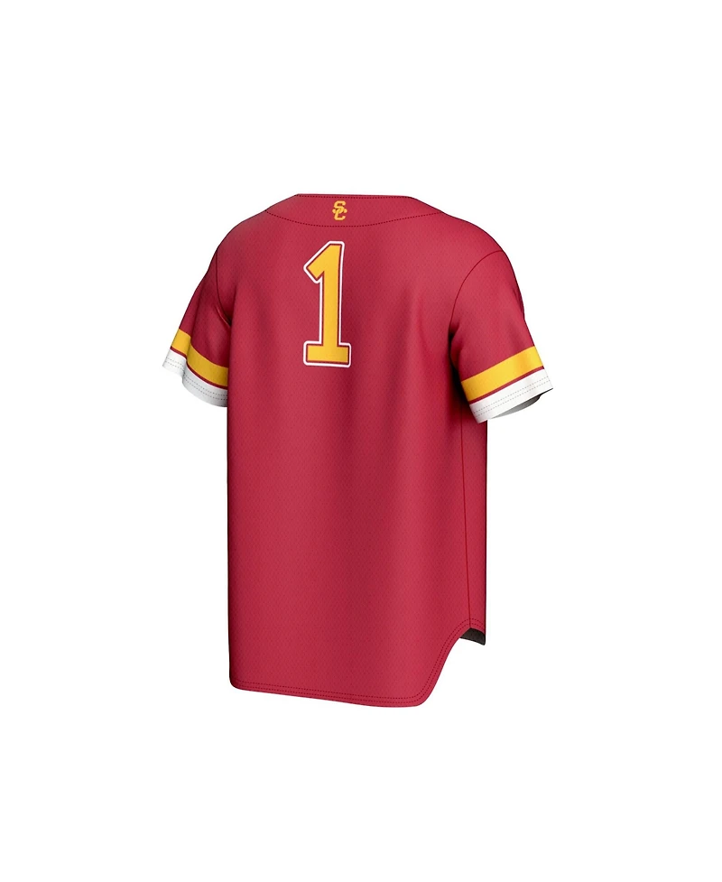 Gameday Greats Men's and Women's 1 Cardinal Usc Trojans Collegiate Baseball Fashion Jersey