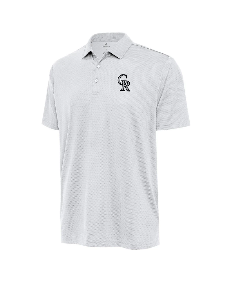 Antigua Men's White Colorado Rockies Eclipse Polo Shirt