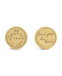 Coach Gold Heritage Signature Coin Stud Earrings