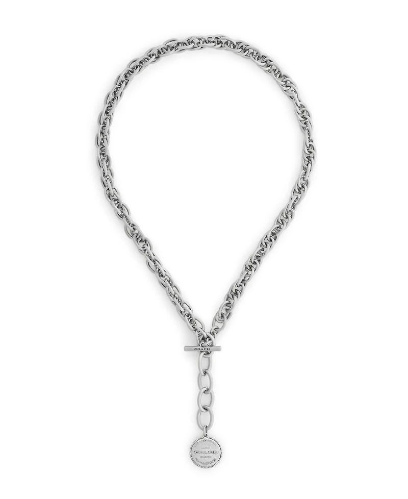 Coach Silver Heritage Twist Link Collar Necklace
