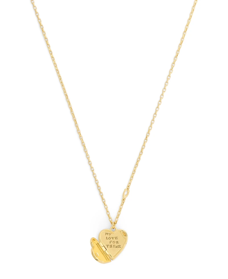 Coach Gold Heritage Heart Locket Pendant Necklace